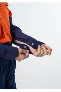 Hi Vis Day Domed Work Shirt - Cotton - orange/navy