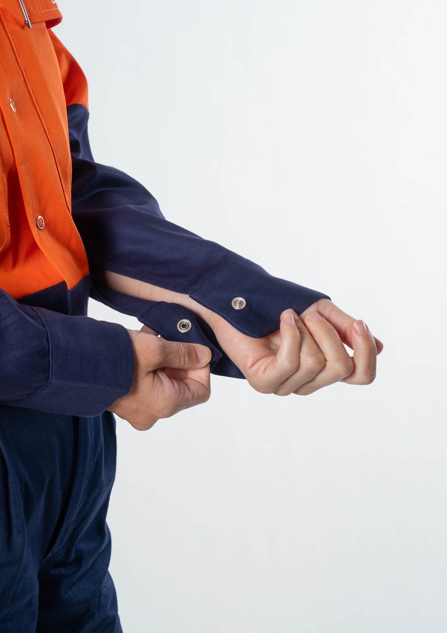 Hi Vis Day Domed Work Shirt - Cotton - orange/navy