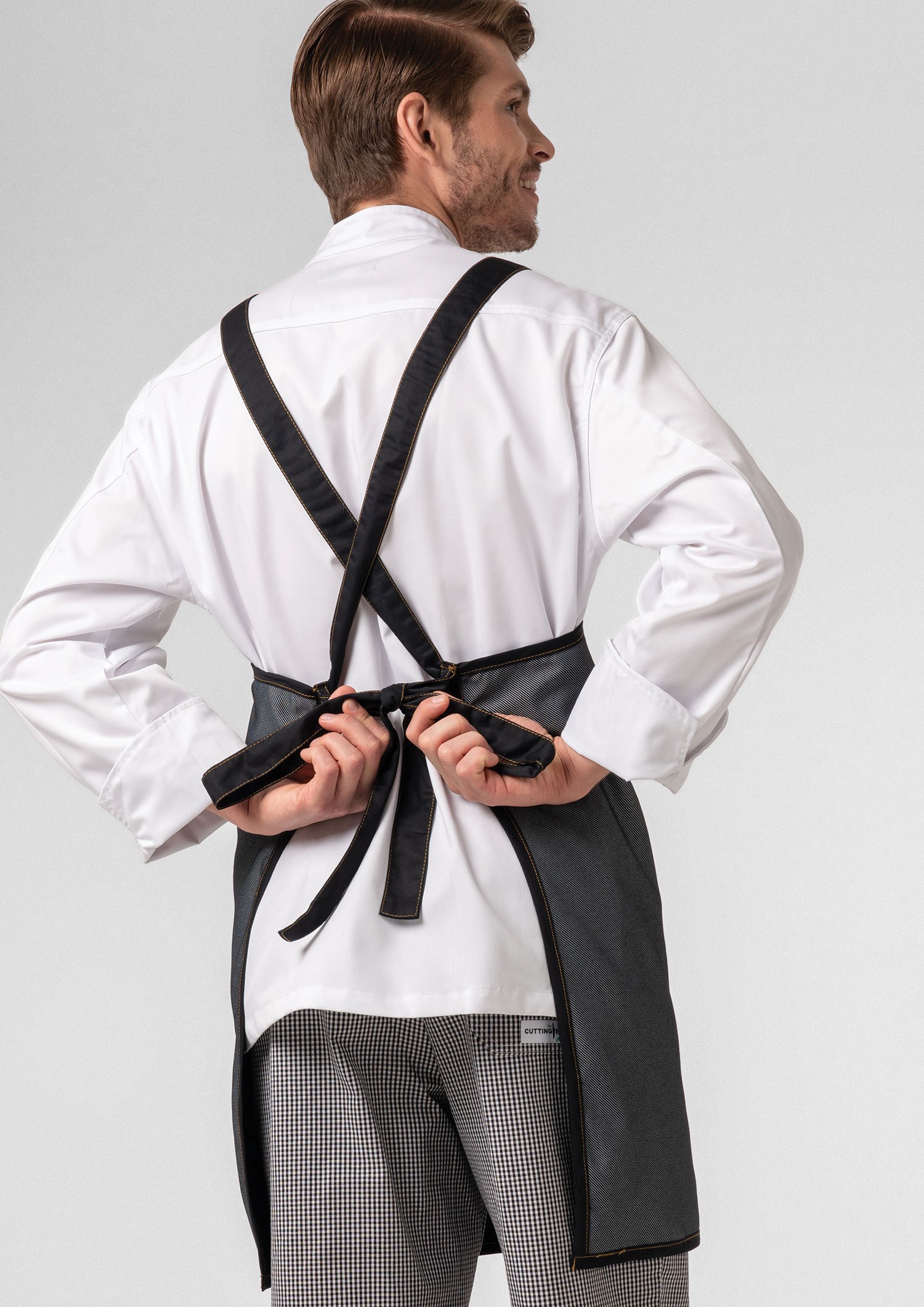 Reversible Cross Back Apron - black