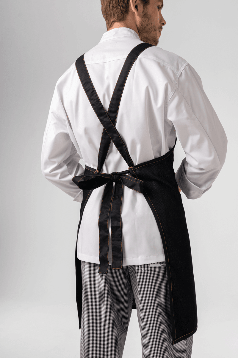 Reversible Cross Back Apron - black