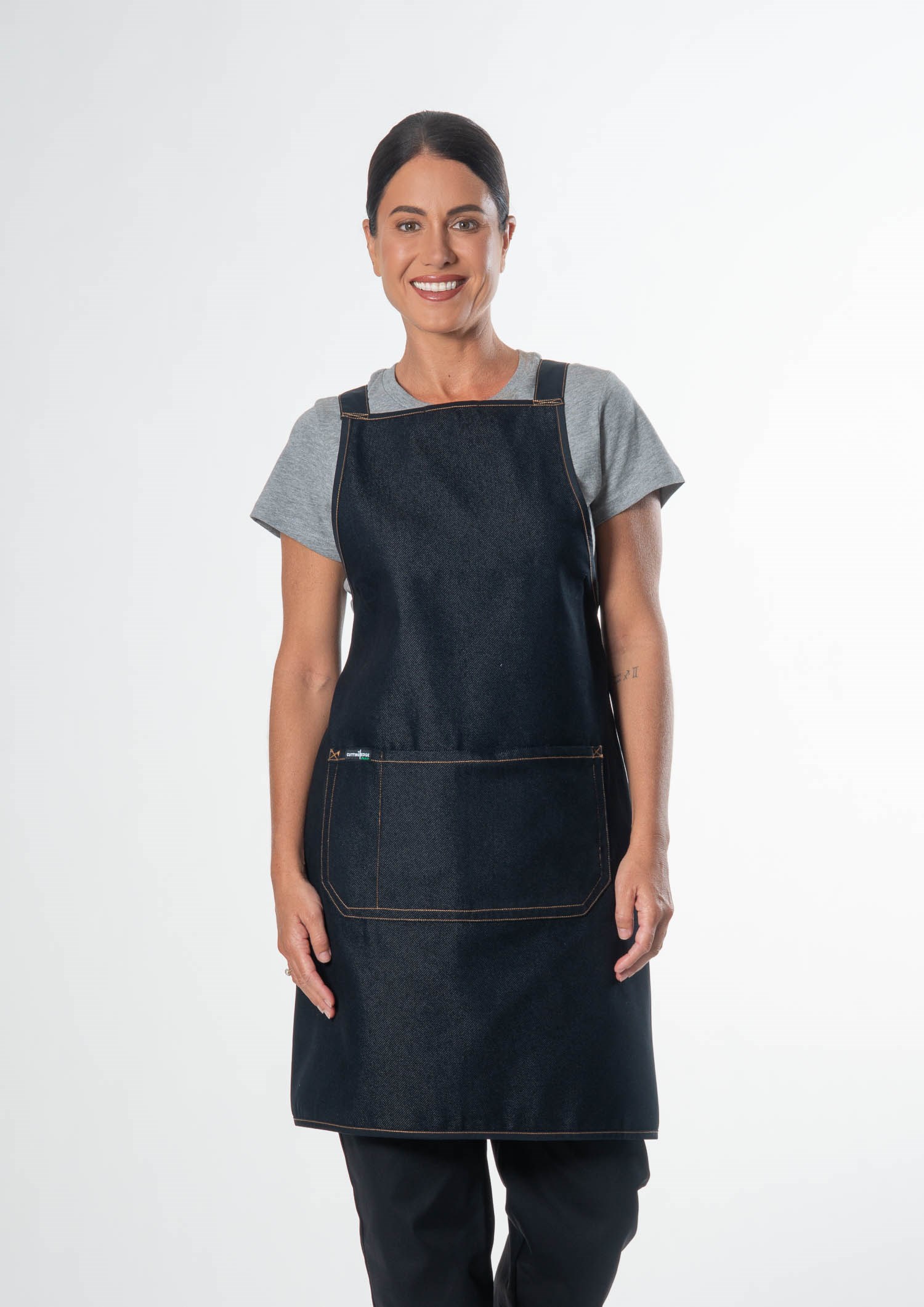 Reversible Cross Back Apron - black