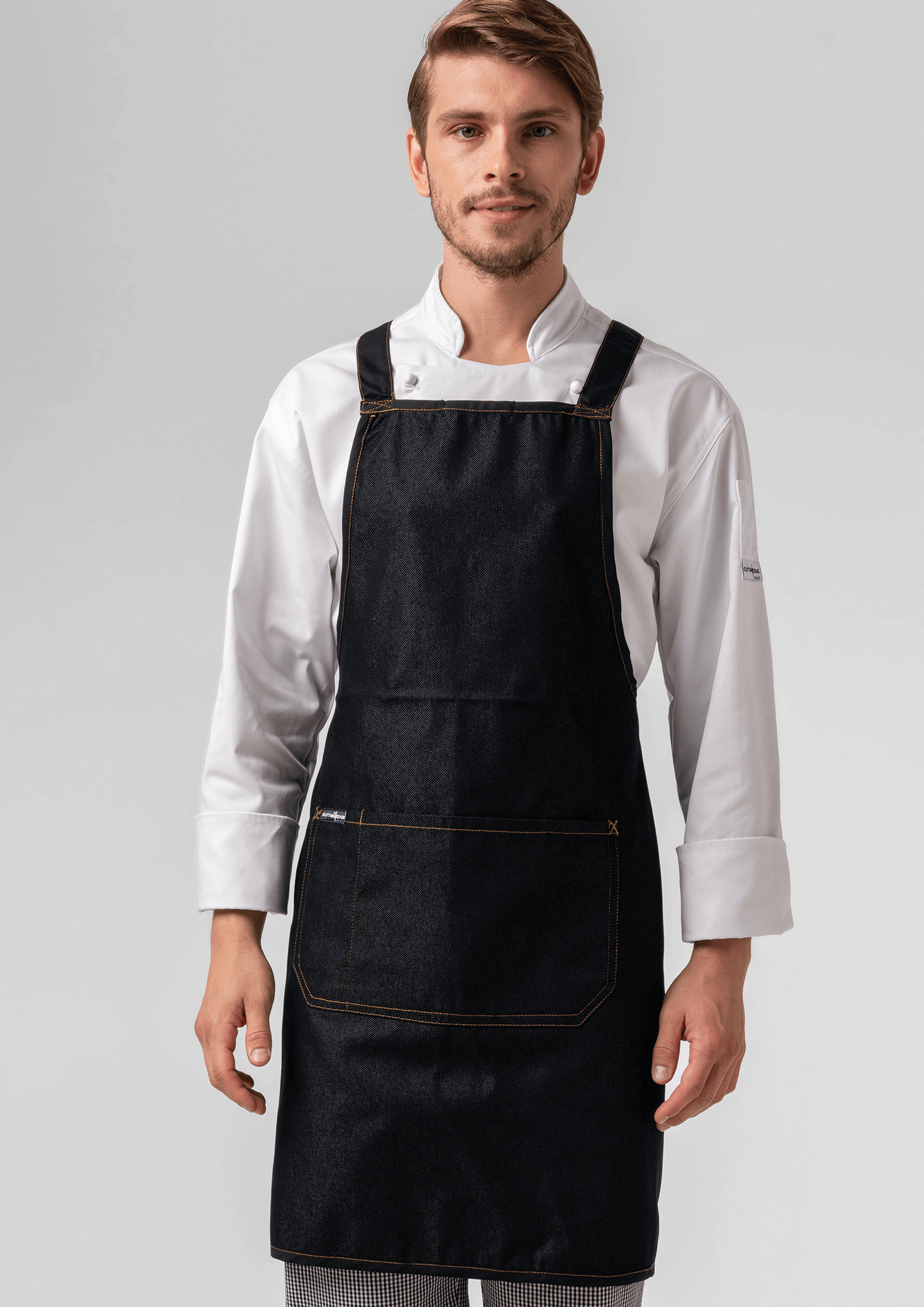 HospitalityReversible Cross Back Denim Bib Apron