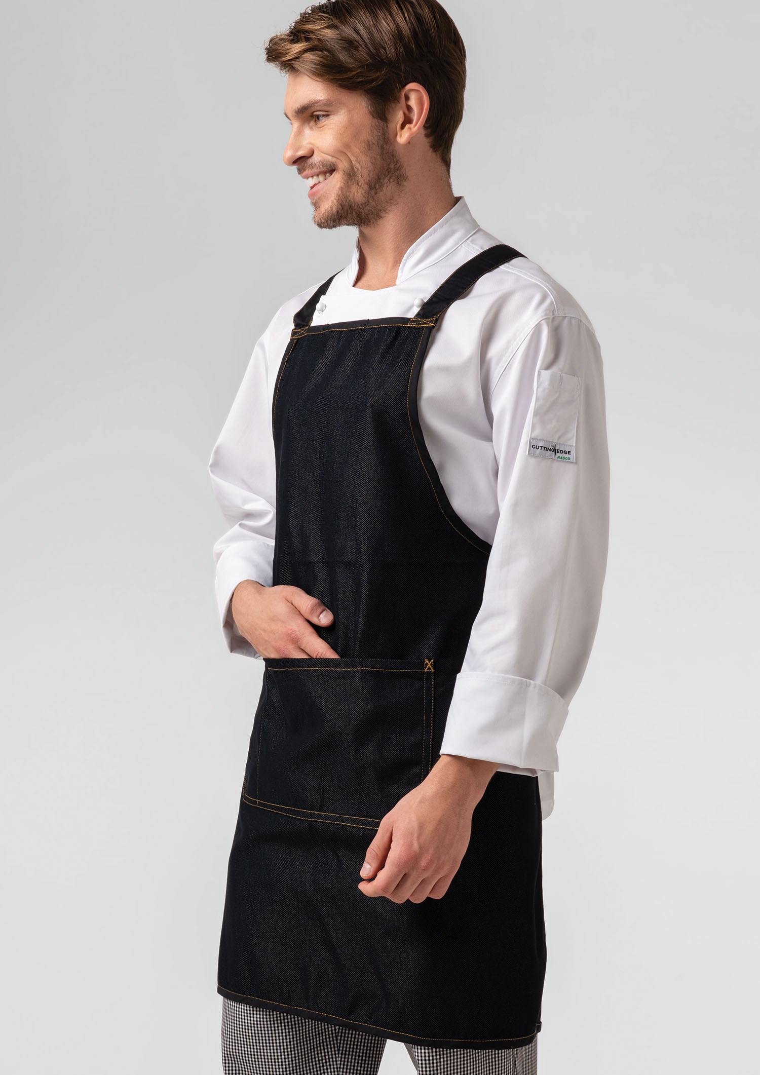 Reversible Cross Back Apron - black