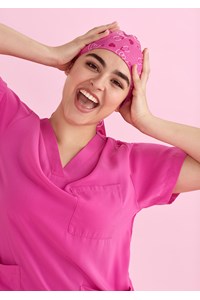 Printed Unisex Scrub Cap - pink