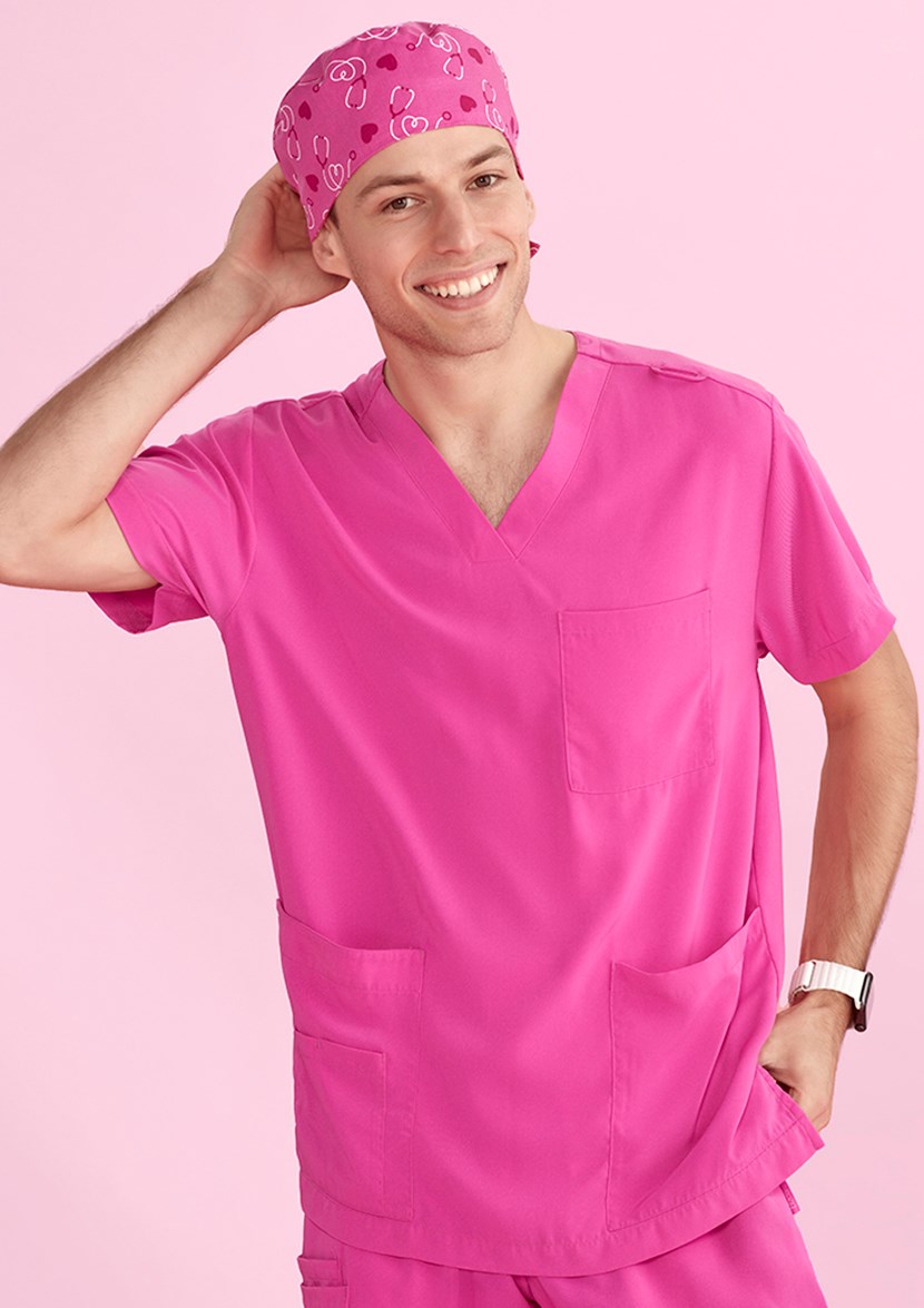 Printed Unisex Scrub Cap - pink