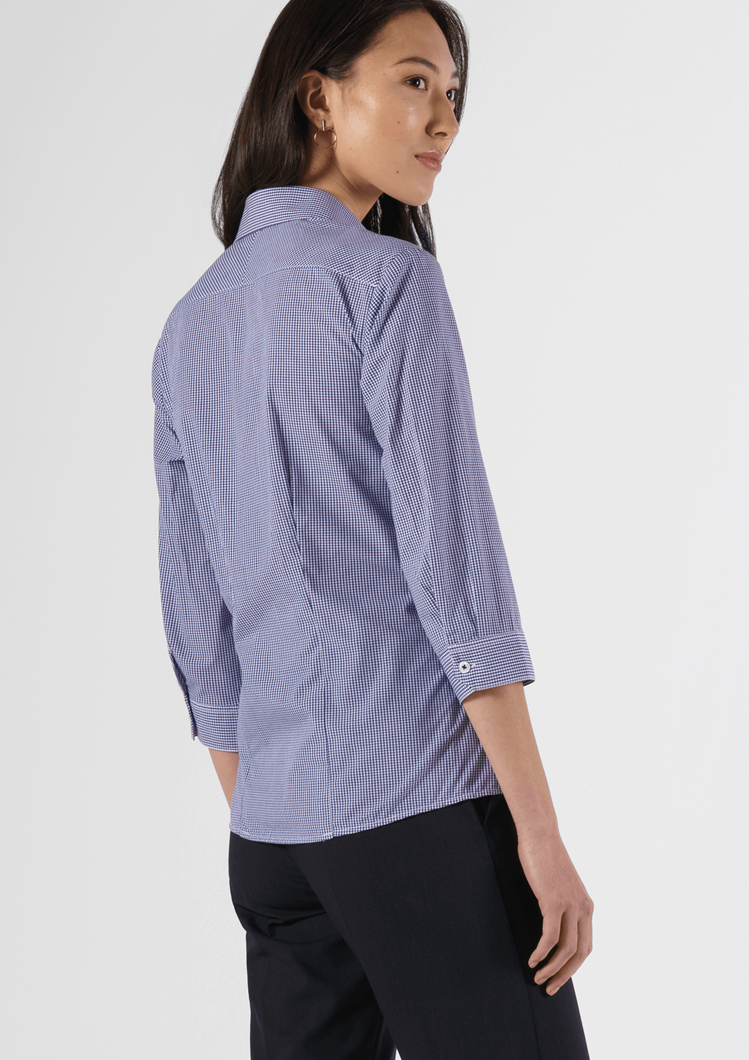 Cambridge Women's 3/4 Sleeve Shirt - navy/white