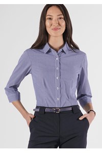 Cambridge Women's 3/4 Sleeve Shirt - navy/white
