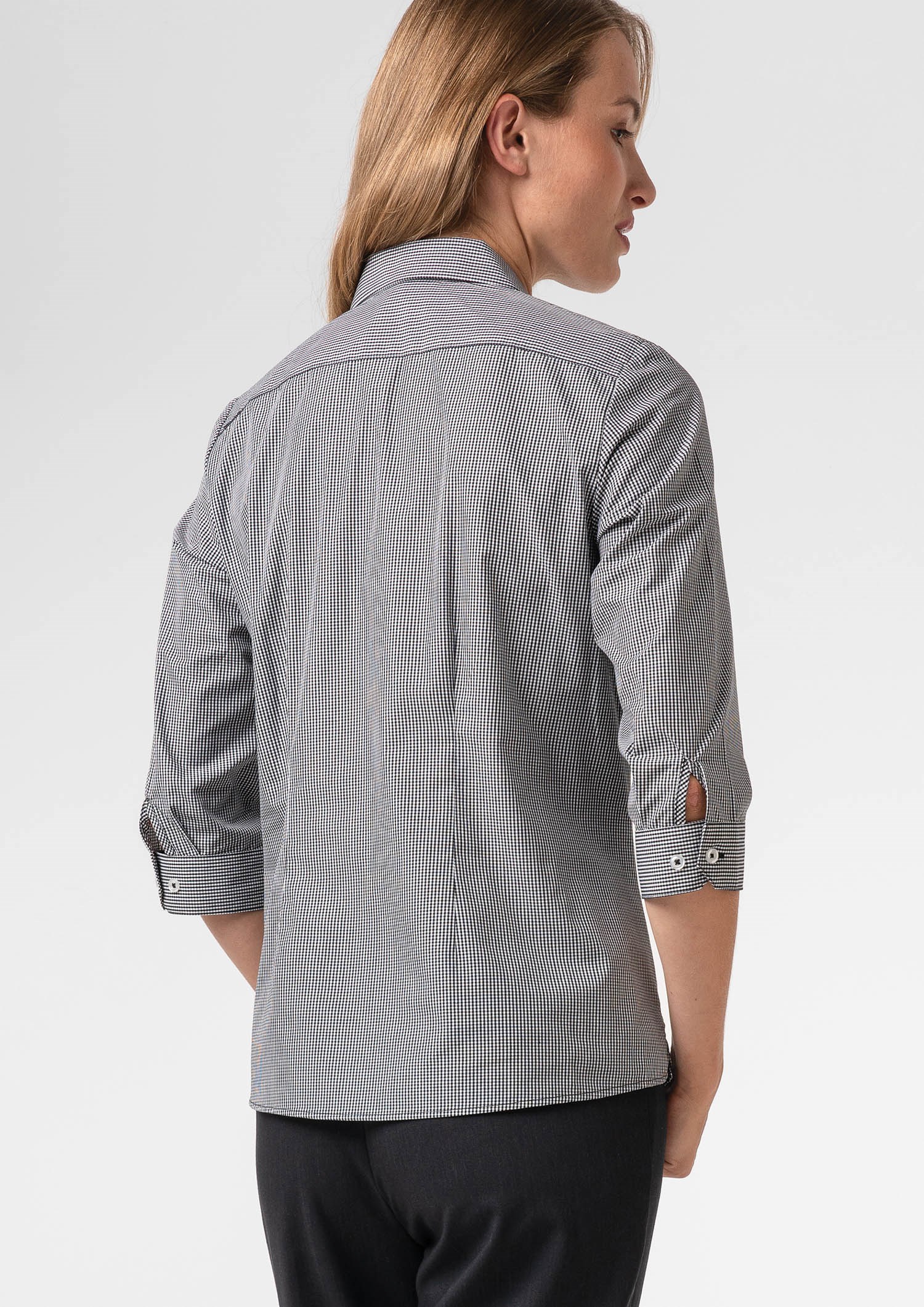 Cambridge Women's 3/4 Sleeve Shirt - black/white