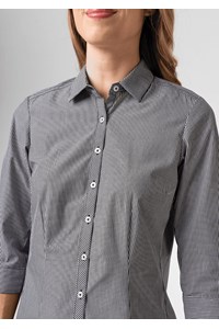Cambridge Women's 3/4 Sleeve Shirt - black/white