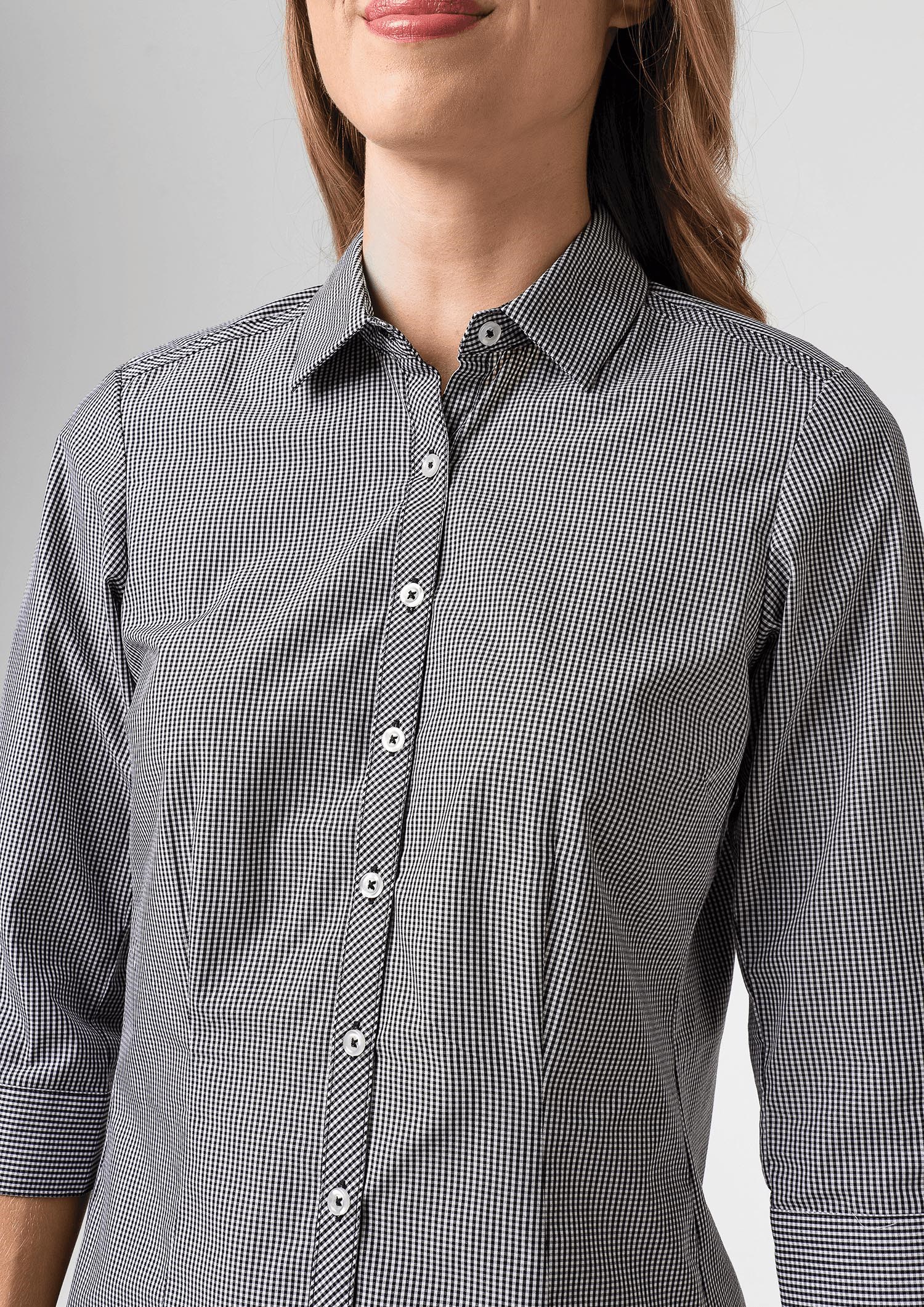 Cambridge Women's 3/4 Sleeve Shirt - black/white