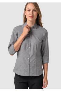 Cambridge Women's 3/4 Sleeve Shirt - black/white
