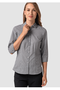 Cambridge Women's 3/4 Sleeve Shirt - black/white