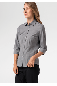 Cambridge Women's 3/4 Sleeve Shirt - black/white