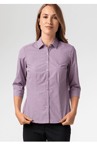 Cambridge Women's 3/4 Sleeve Shirt - purple/white