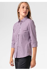 Cambridge Women's 3/4 Sleeve Shirt - purple/white