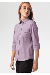 Cambridge Women's 3/4 Sleeve Shirt - purple/white