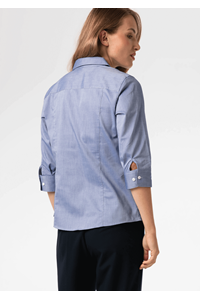 Oxford Women's 3/4 Sleeve Shirt - indigo