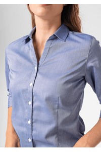 Oxford Women's 3/4 Sleeve Shirt - indigo