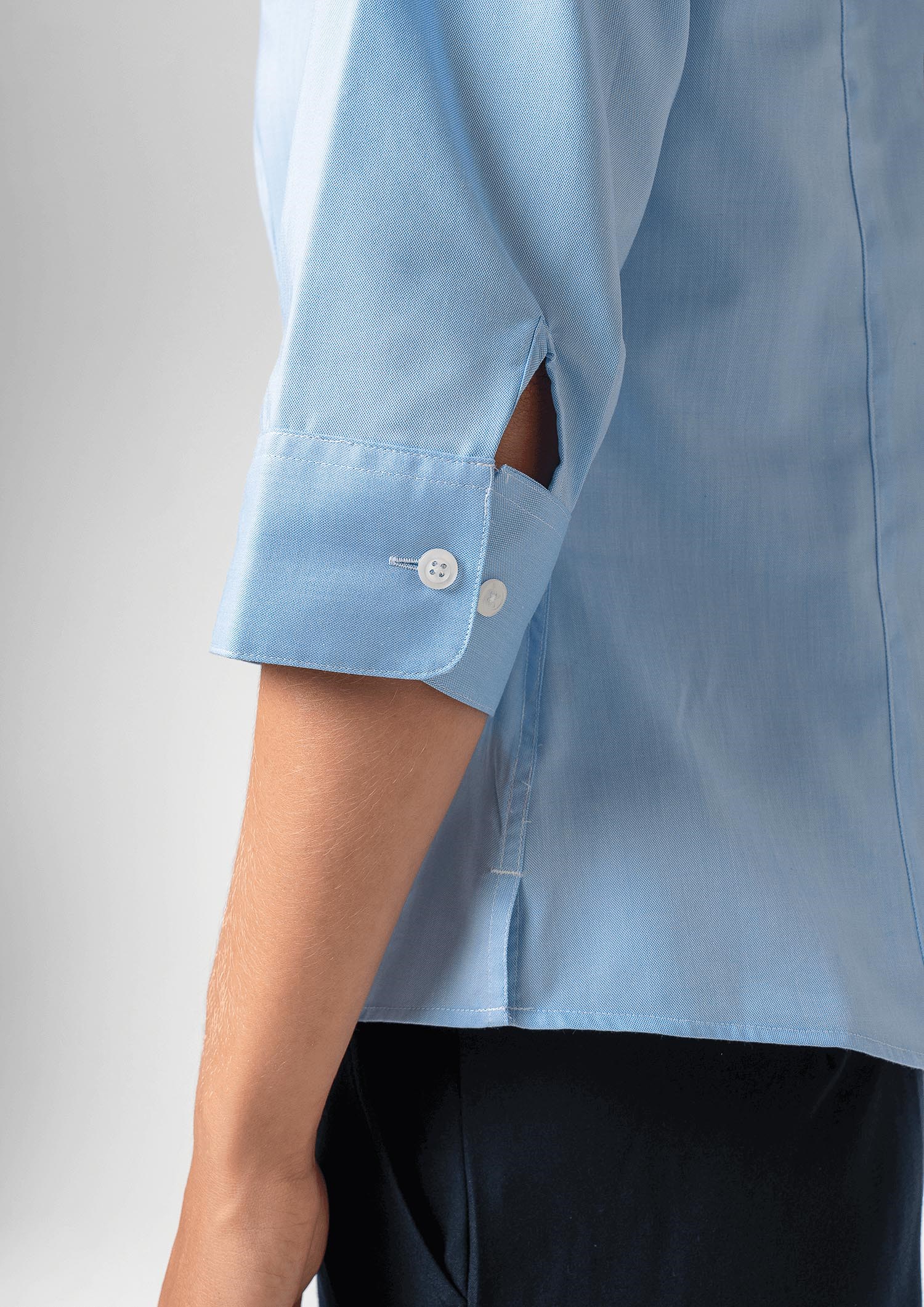 Oxford Women's 3/4 Sleeve Shirt - sky blue