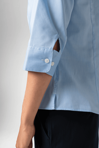 Oxford Women's 3/4 Sleeve Shirt - sky blue