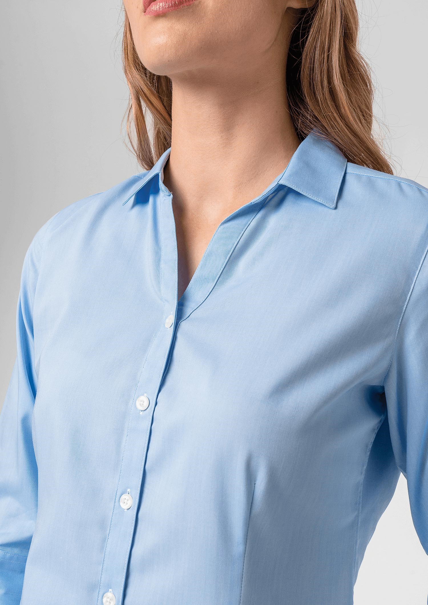 Oxford Women's 3/4 Sleeve Shirt - sky blue