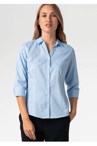 Oxford Women's 3/4 Sleeve Shirt - sky blue