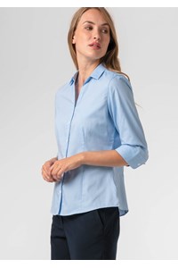 Oxford Women's 3/4 Sleeve Shirt - sky blue