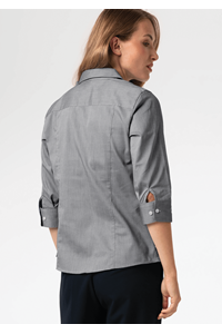 Oxford Women's 3/4 Sleeve Shirt - silver grey