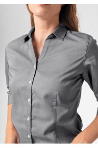 Oxford Women's 3/4 Sleeve Shirt - silver grey