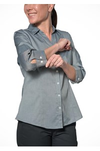 Oxford Women's 3/4 Sleeve Shirt - silver grey