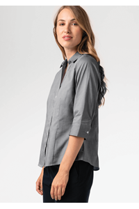 Oxford Women's 3/4 Sleeve Shirt - silver grey