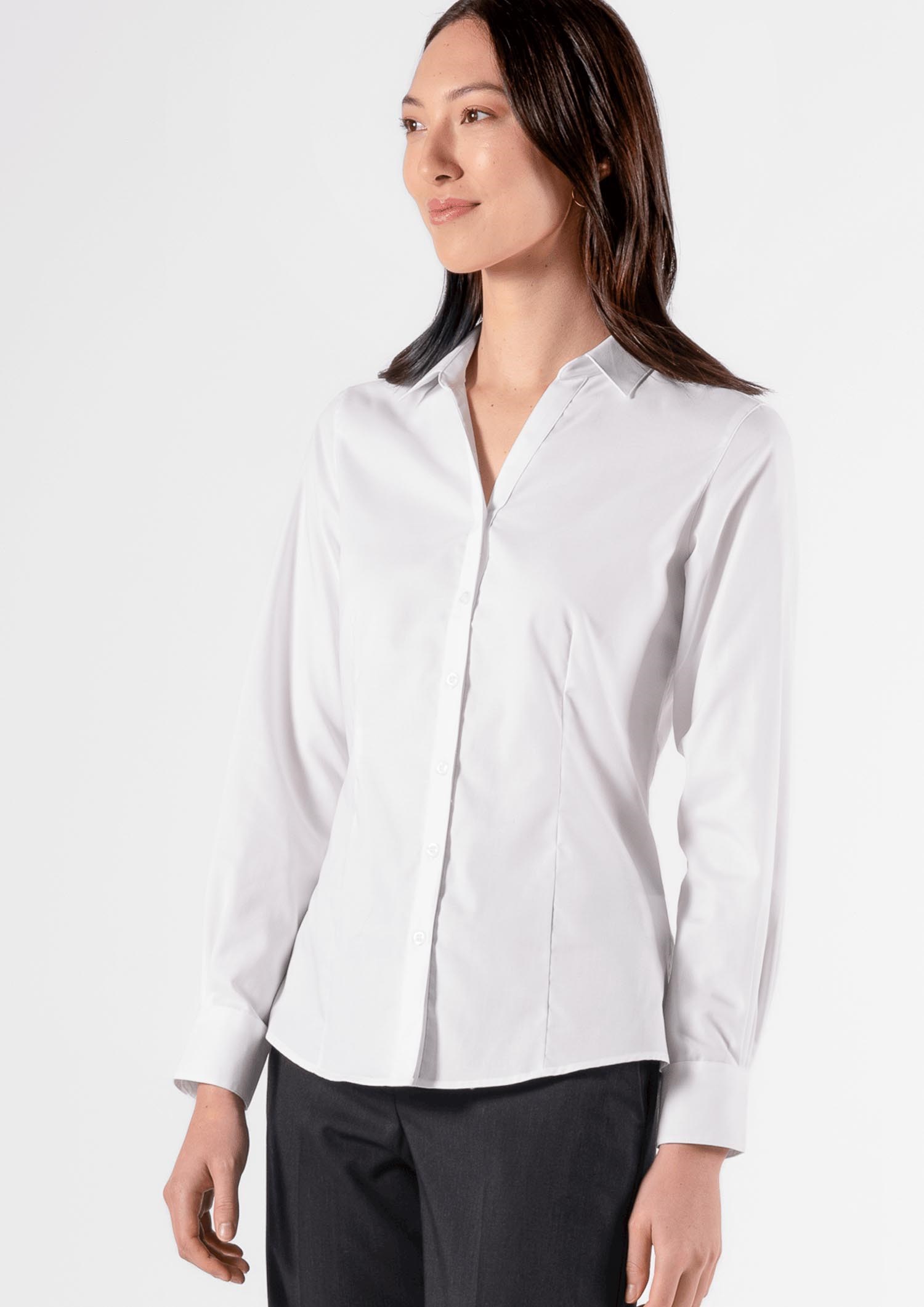 Oxford Women's Long Sleeve Shirt - white