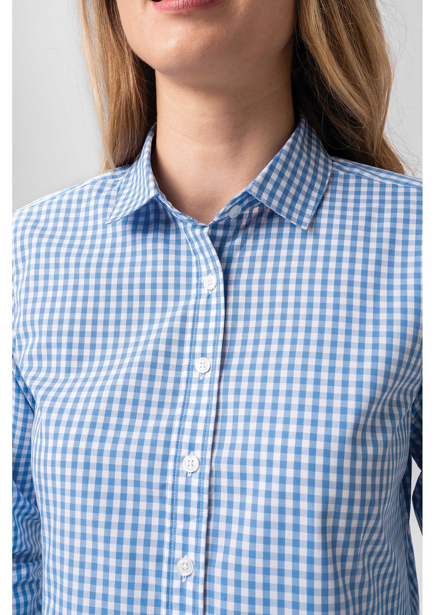 Gloucester Women's Long Sleeve Shirt - light blue/white