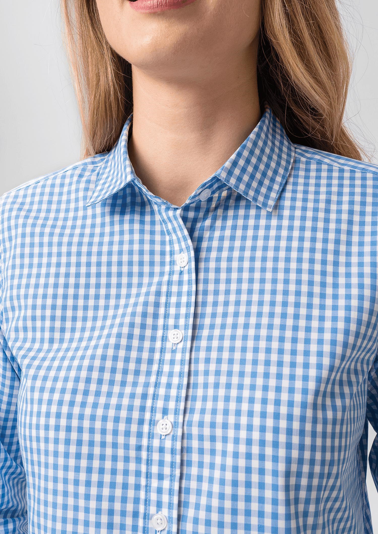 Gloucester Women's Long Sleeve Shirt - light blue/white