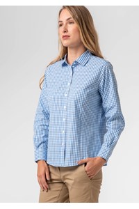 Gloucester Women's Long Sleeve Shirt - light blue/white