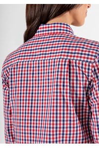 Gloucester Women's Long Sleeve Shirt - red/navy/white
