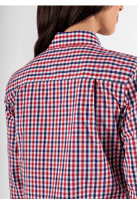 Gloucester Women's Long Sleeve Shirt - red/navy/white