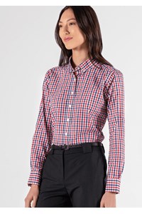 Gloucester Women's Long Sleeve Shirt - red/navy/white