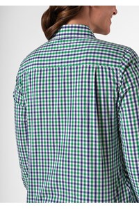 Gloucester Women's Long Sleeve Shirt - green/navy/white