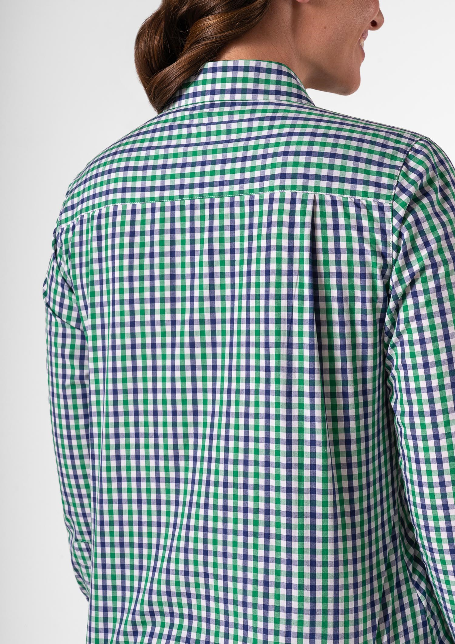 Gloucester Women's Long Sleeve Shirt - green/navy/white