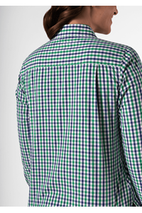 Gloucester Women's Long Sleeve Shirt - green/navy/white