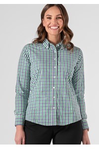 Gloucester Women's Long Sleeve Shirt - green/navy/white