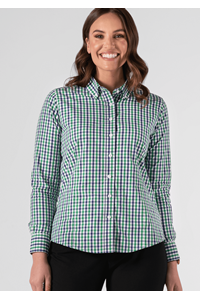 Gloucester Women's Long Sleeve Shirt - green/navy/white