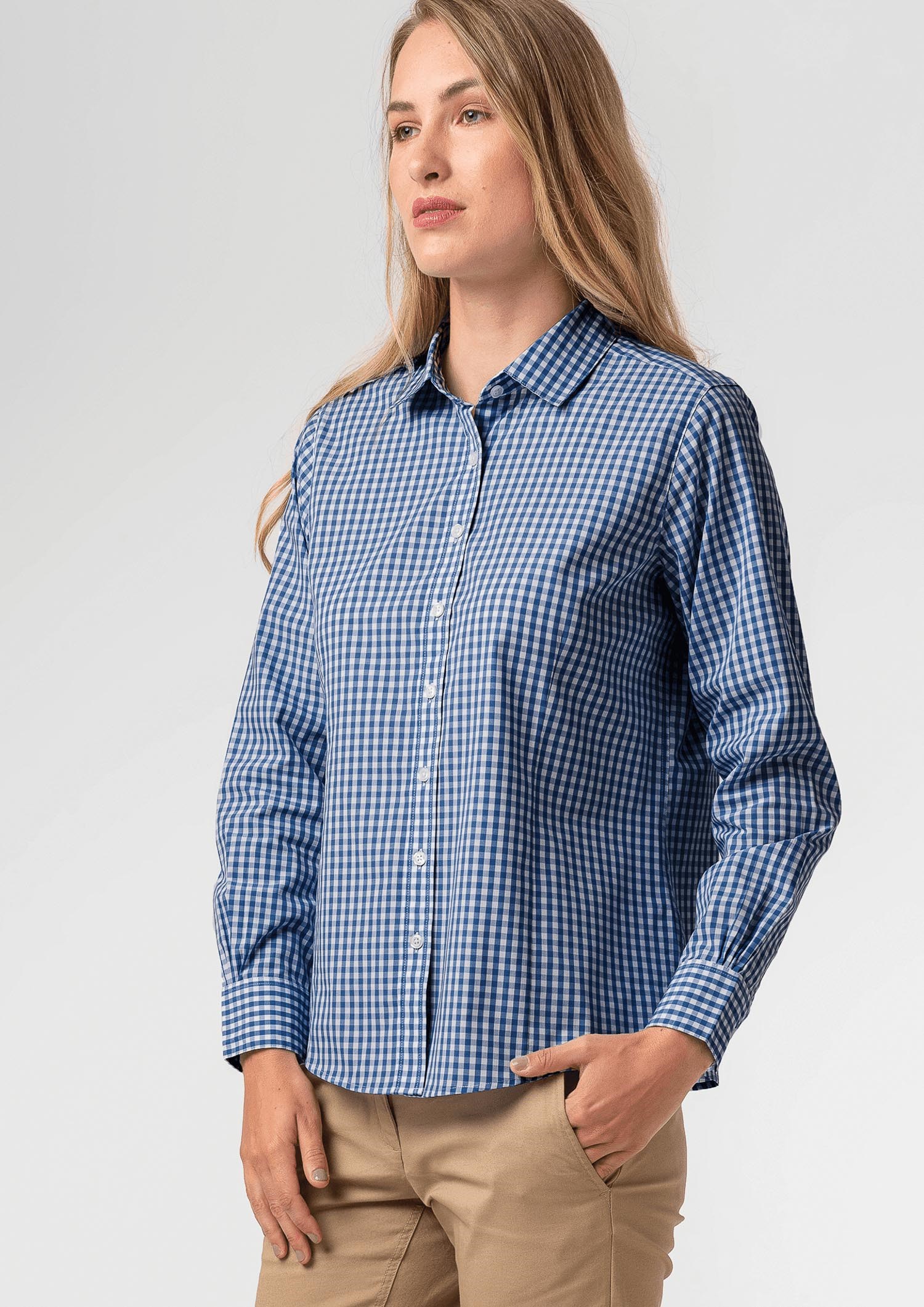 Gloucester Women's Long Sleeve Shirt - royal/white