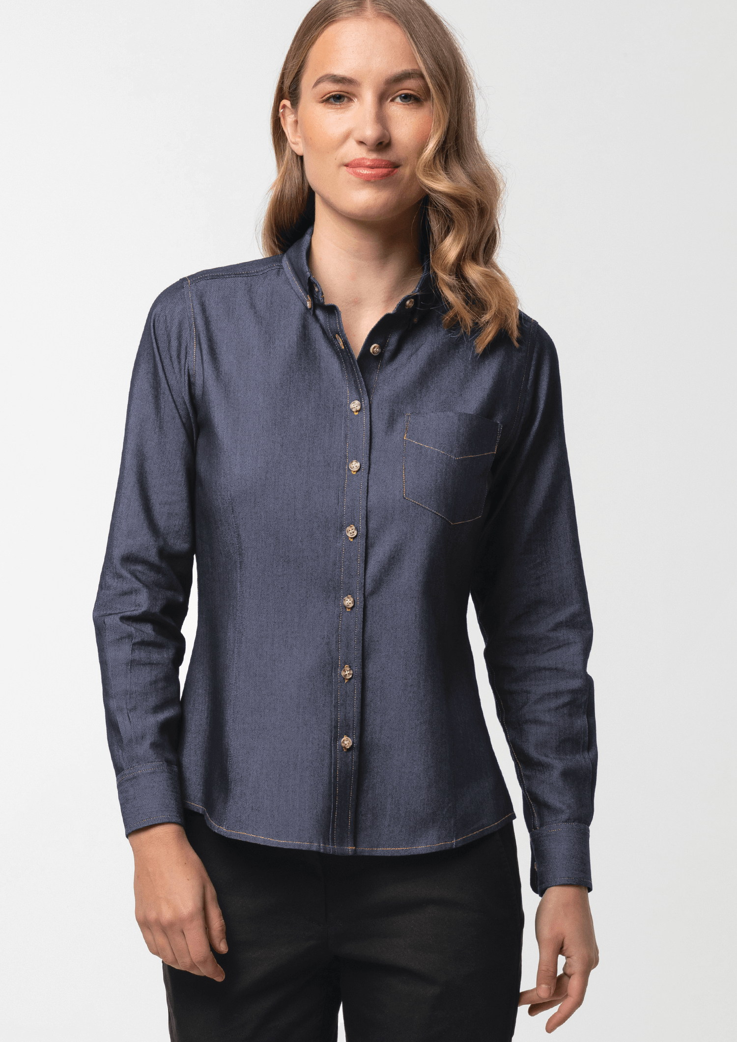 Serena Women's Long Sleeve Shirt - indigo