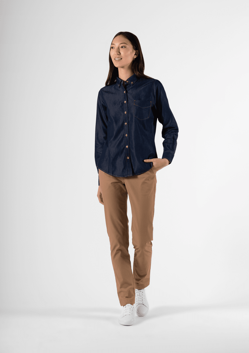 Serena Women's Long Sleeve Shirt - indigo