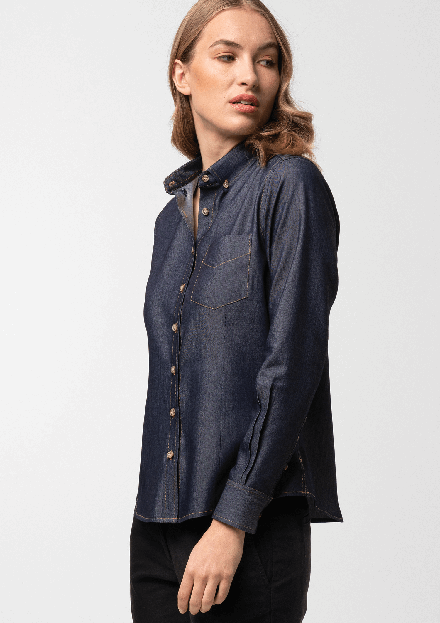 Serena Women's Long Sleeve Shirt - indigo