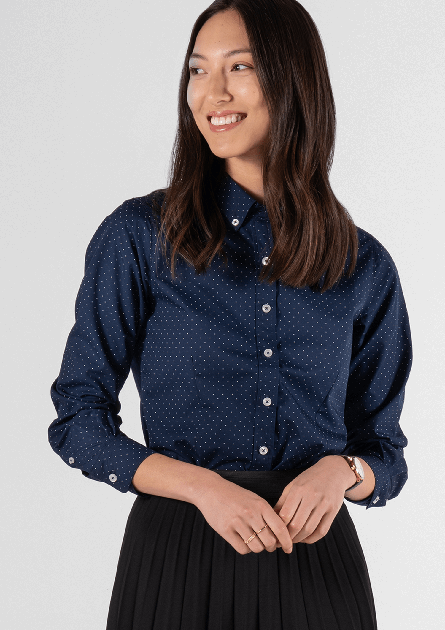 Chicago Women's Long Sleeve Shirt - navy/white