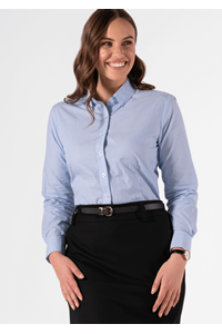 Richmond Women's Long Sleeve Shirt - mid blue/white