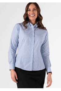 Richmond Women's Long Sleeve Shirt - mid blue/white